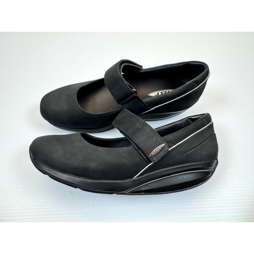 MBT Art Mary Jane Walking Shoes Women 9-9.5 Black Rocker Sole Comfort High back